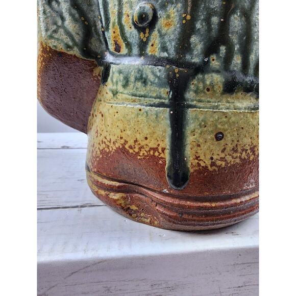 Sculptural Studio Art Pottery, Signed by Monsarrat Stoneware Jug/Pitcher, No Lid - Picture 6 of 13